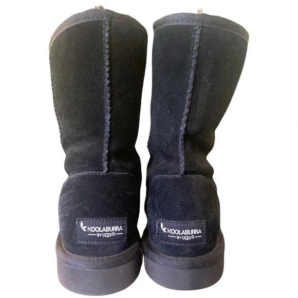 Koolaburra Ugg Women’s Boots 6 Ankle Black Suede Faux Fur Shearling Booties - Picture 3 of 6